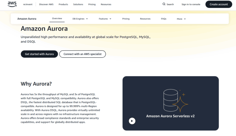 Amazon, AWS Aurora, 클라우드 데이터베이스