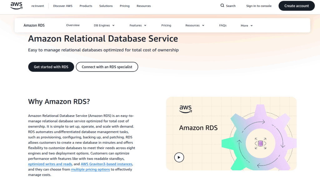 Amazon Relational Database Service, 클라우드 데이터 베이스, AWS RDS